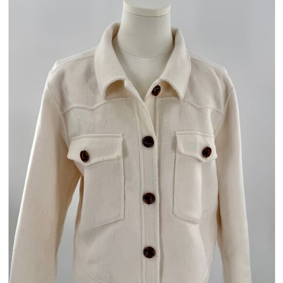 RAILS Womans Jacket Easton Ivory Wool Blend Cream White Cropped Coat Large - Picture 1 of 9